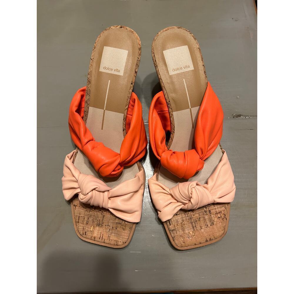 Dolce Vita Adorable Wedge Sandals orange and peach cruise vacation - Picture 3 of 9